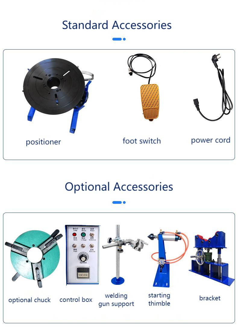 welding positioner standard accessories 