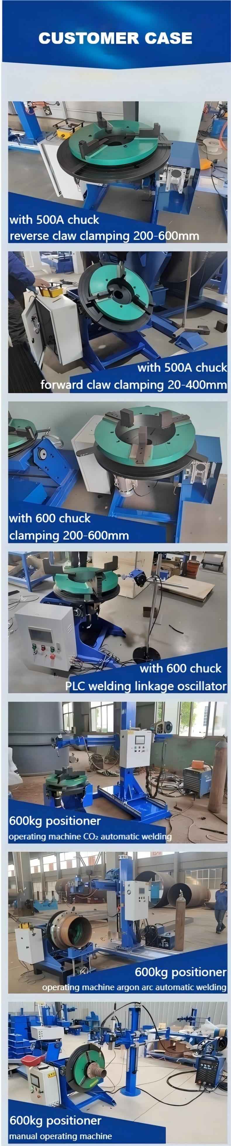 600KG welding positioner with 500A chuck,600 chuck