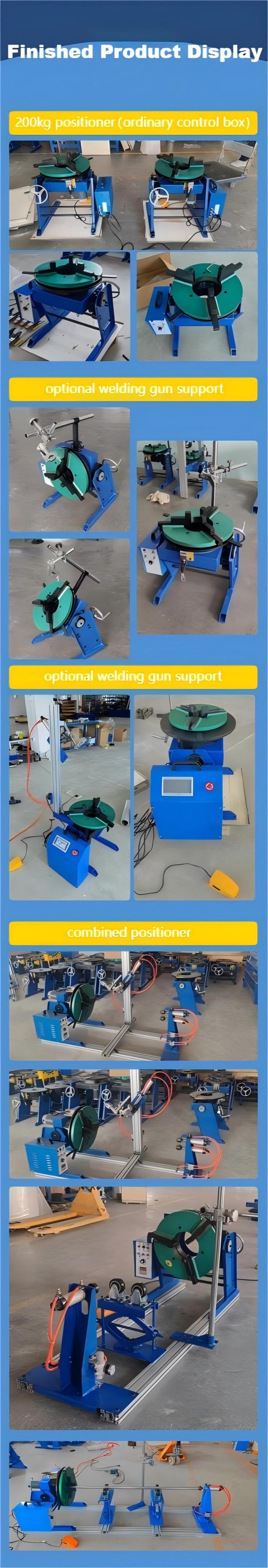 200KG welding positioner actual photos with optional welding gun support