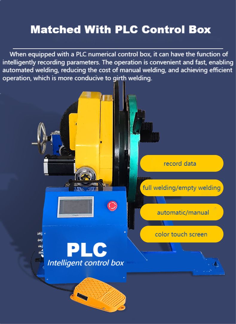 600kg welding positioner-365mm hole with PLC control box, record data