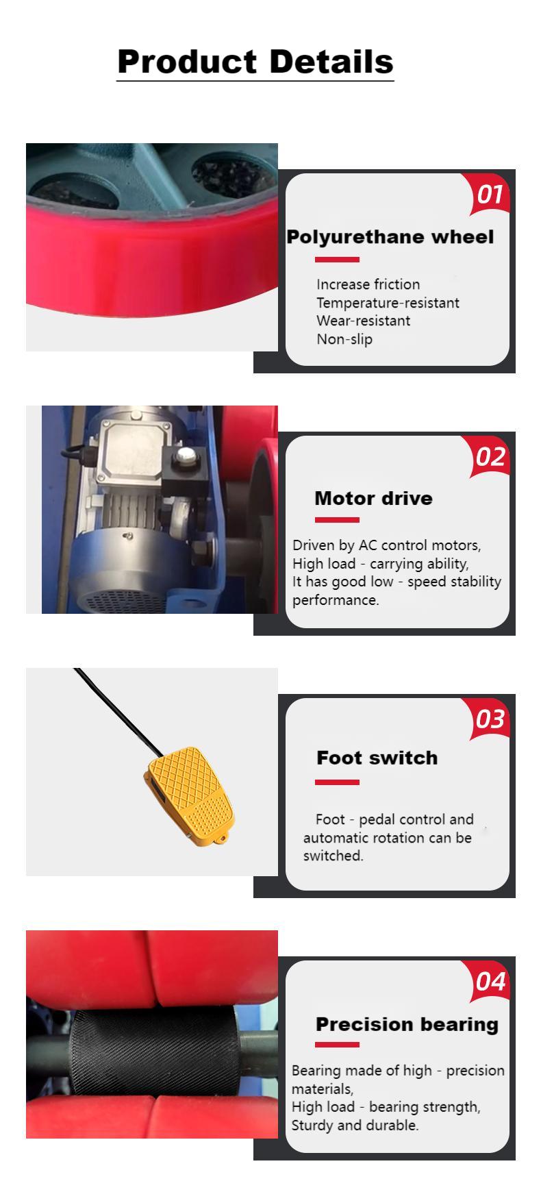 Welding rollers with motor drive and foot switch 