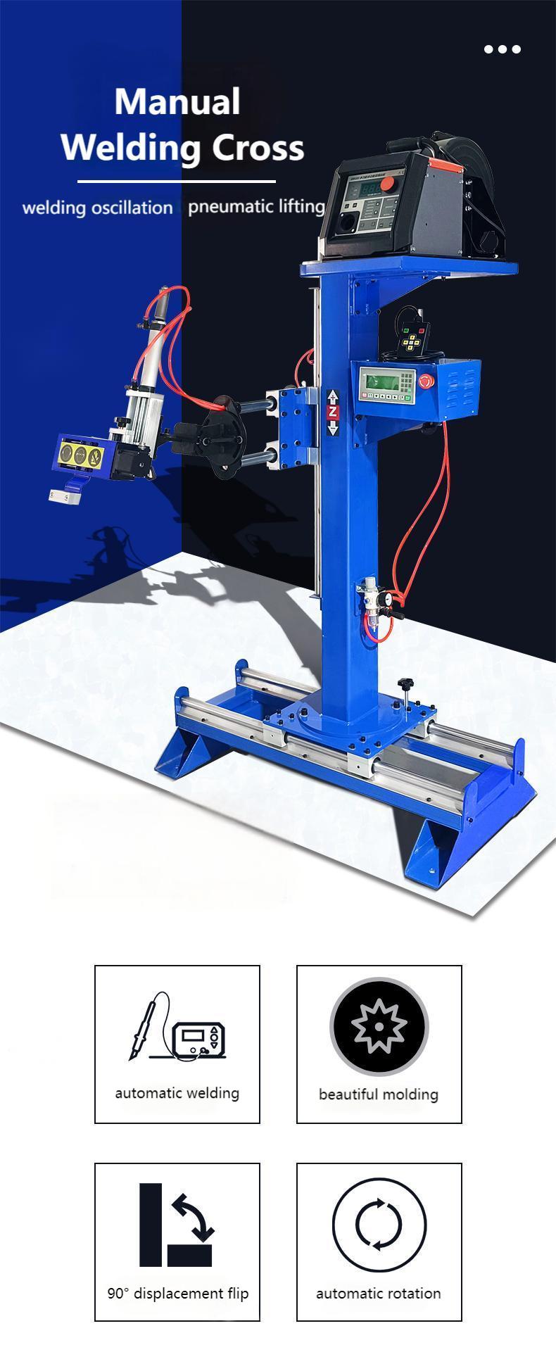 manual welding cross with welding oscillation and pneumatic lifting