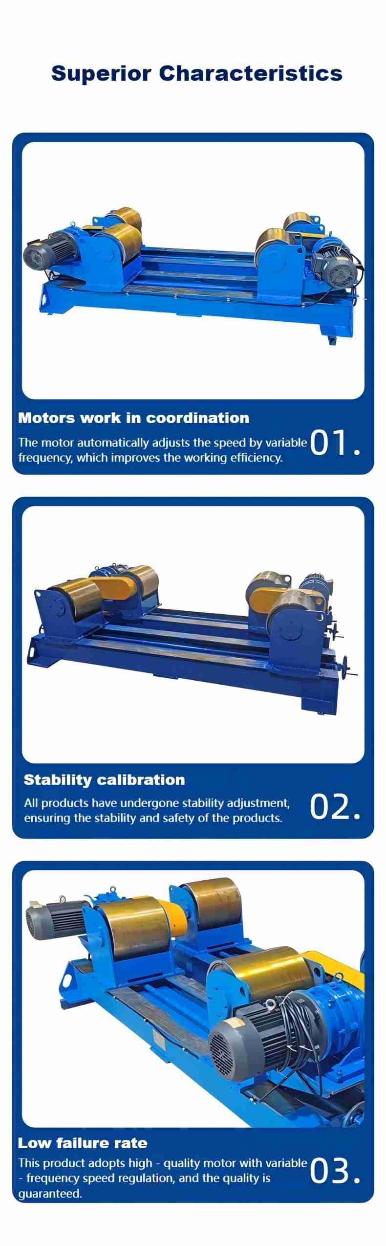 Characteristics of heavy-duty anti-corrosion welding roller frame